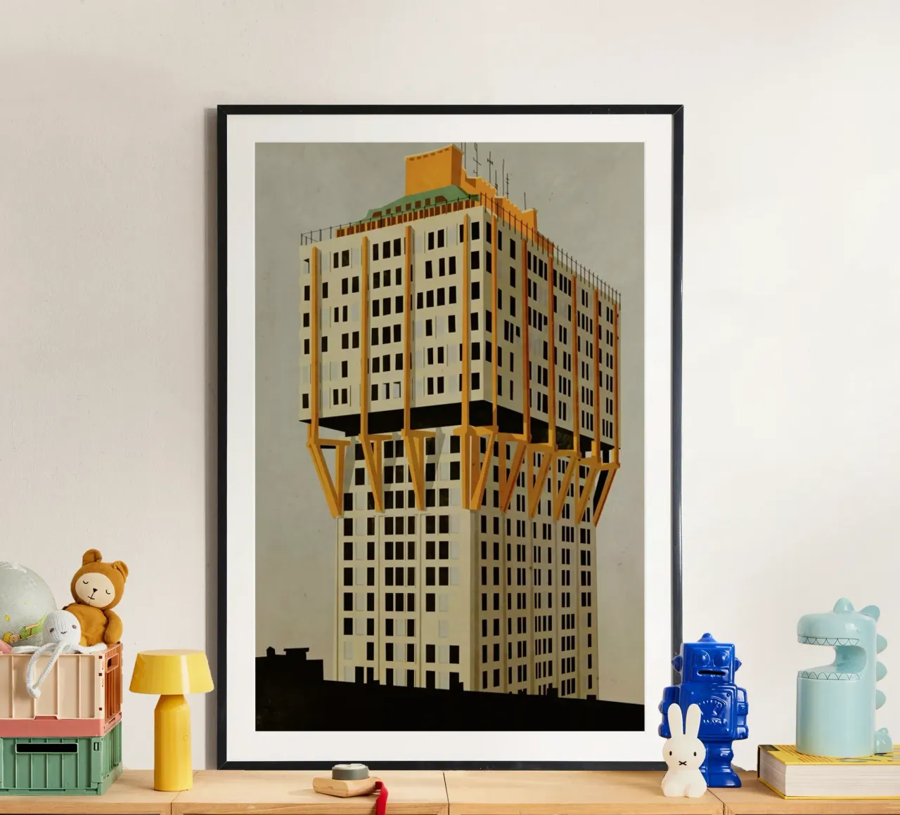 Velasca Tower poster con telaio in legno da Giordano Poloni