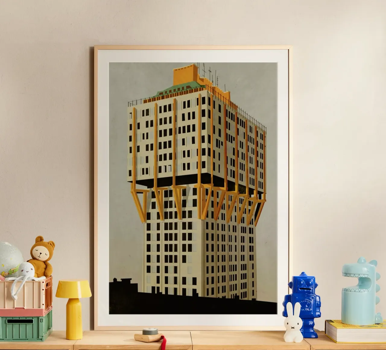 Velasca Tower poster con telaio in legno da Giordano Poloni