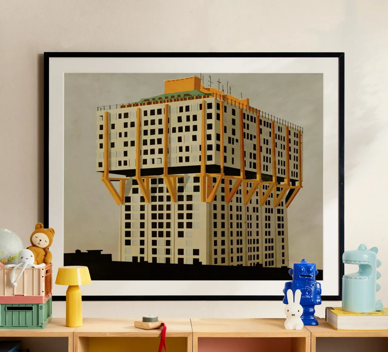 Velasca Tower poster con telaio in legno da Giordano Poloni