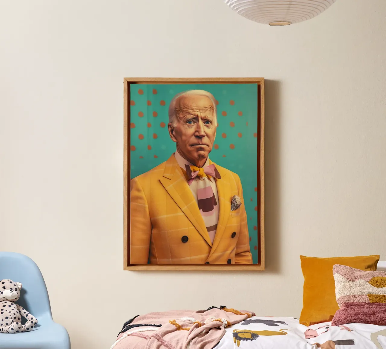 Joe Biden Fashion Art tela con Cornice a cassetta da Lootprint