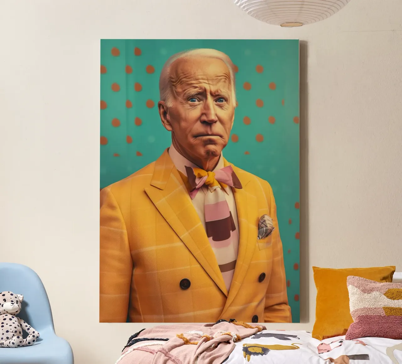 Joe Biden Fashion Art tela con Cornice a cassetta da Lootprint