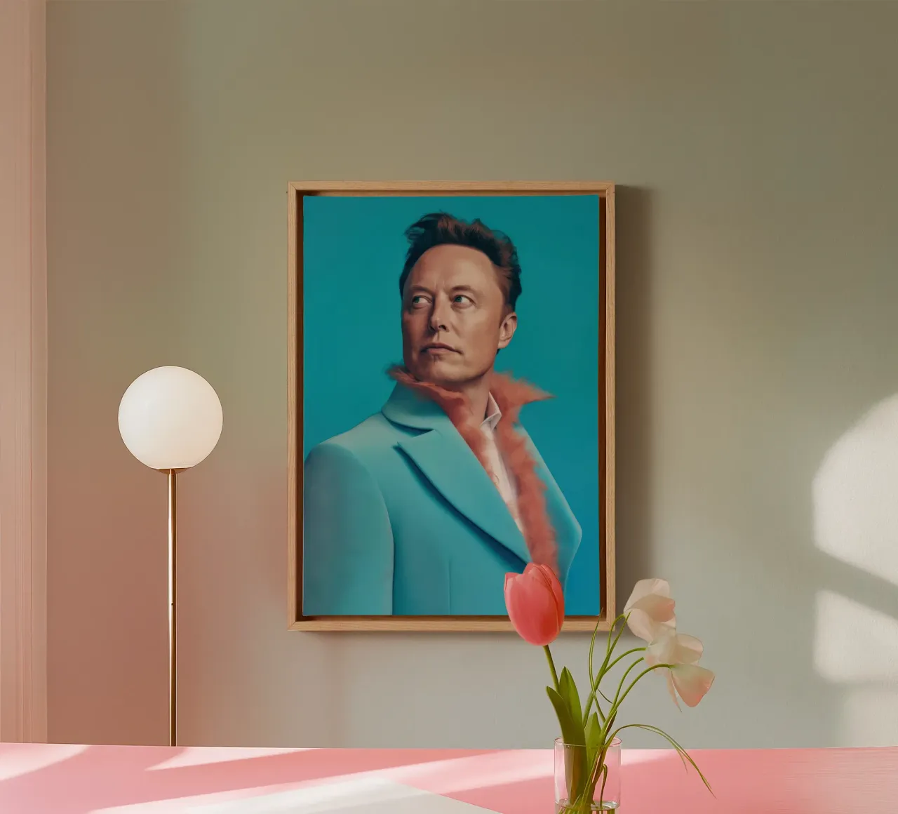 Elon Musk Fashion Art tela con Cornice a cassetta da Lootprint