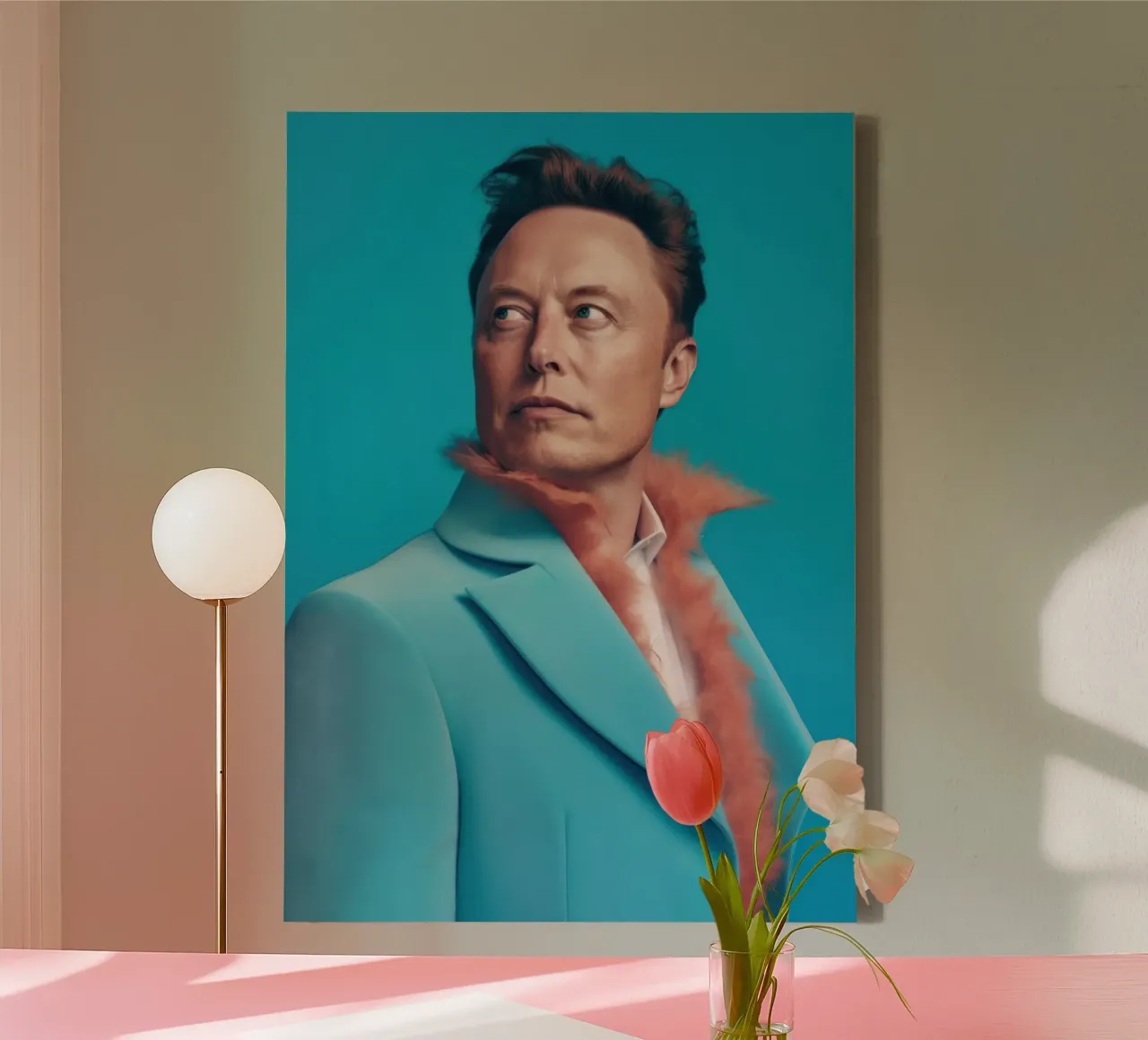 Elon Musk Fashion Art tela con Cornice a cassetta da Lootprint