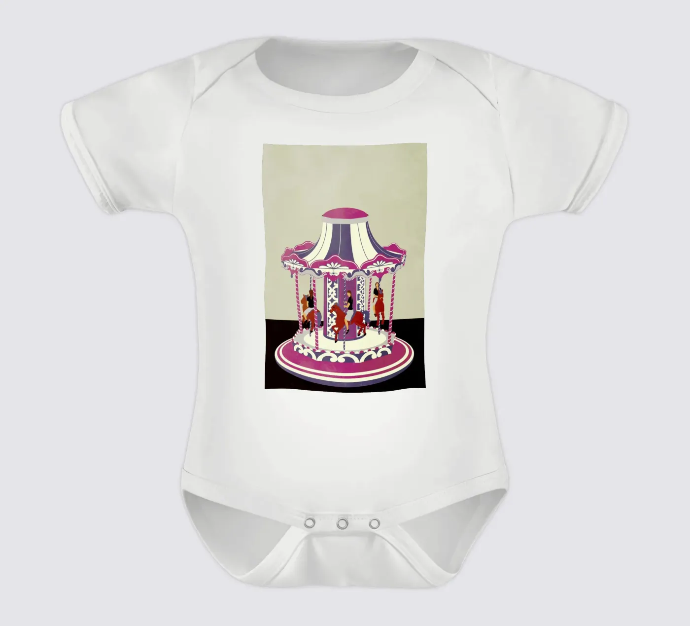 Carousel short-sleeve baby romper by Giordano Poloni
