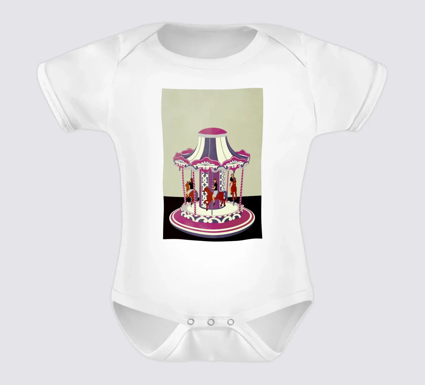 Carousel short-sleeve baby romper by Giordano Poloni