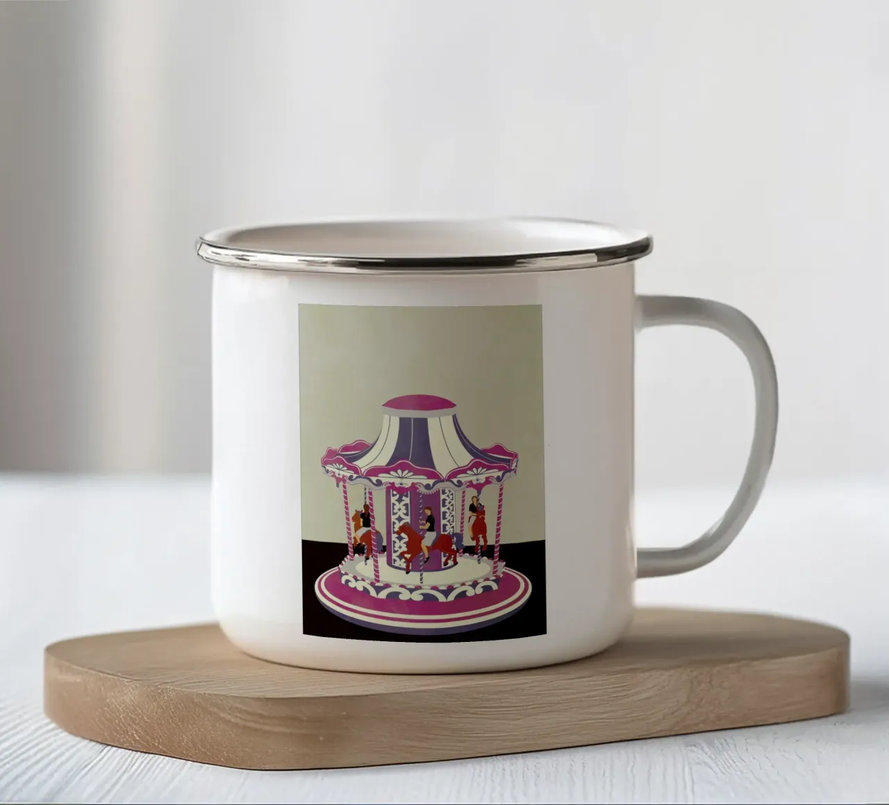 Carousel tazza in smalto da Giordano Poloni