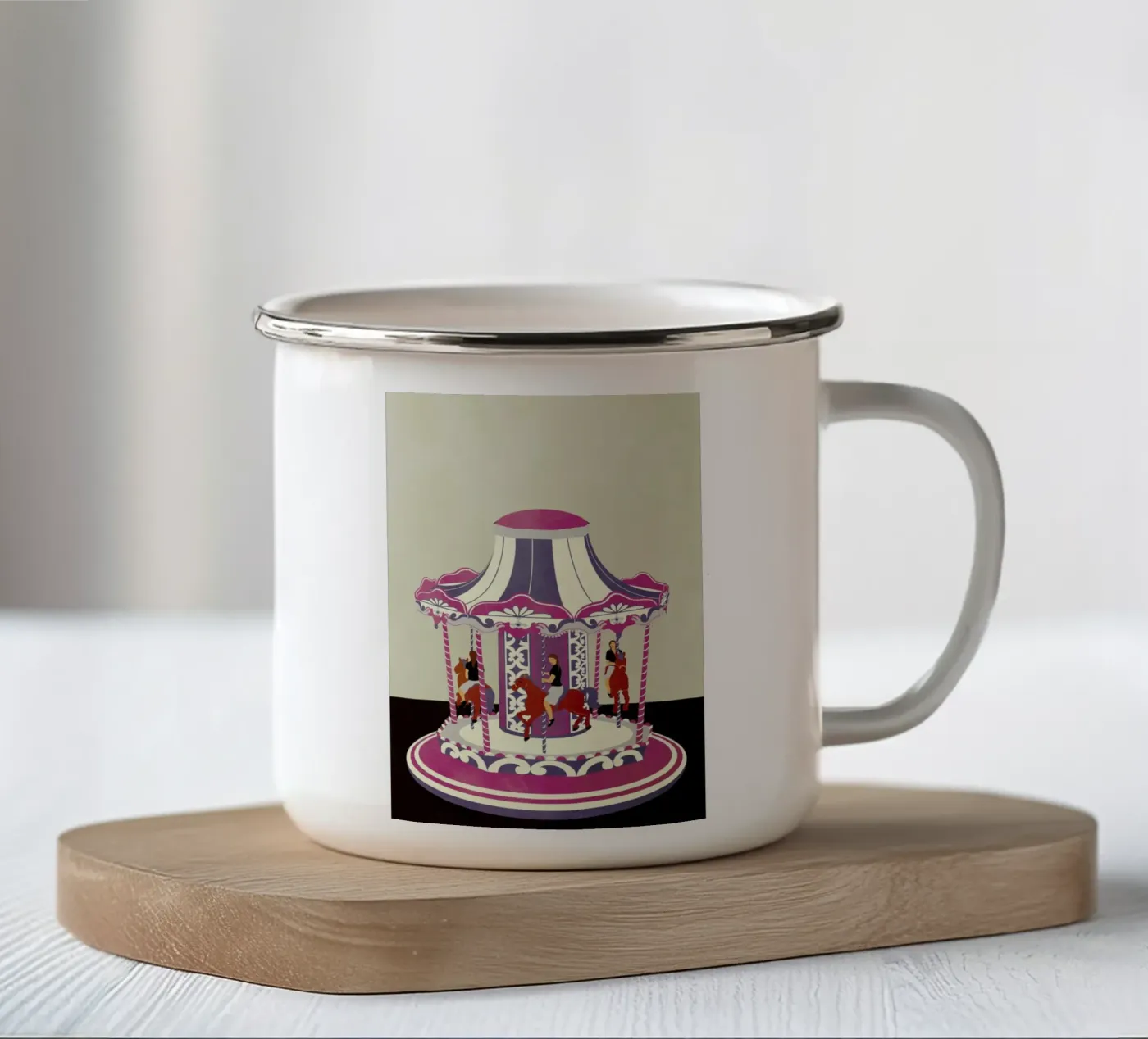 Carousel tazza in smalto da Giordano Poloni