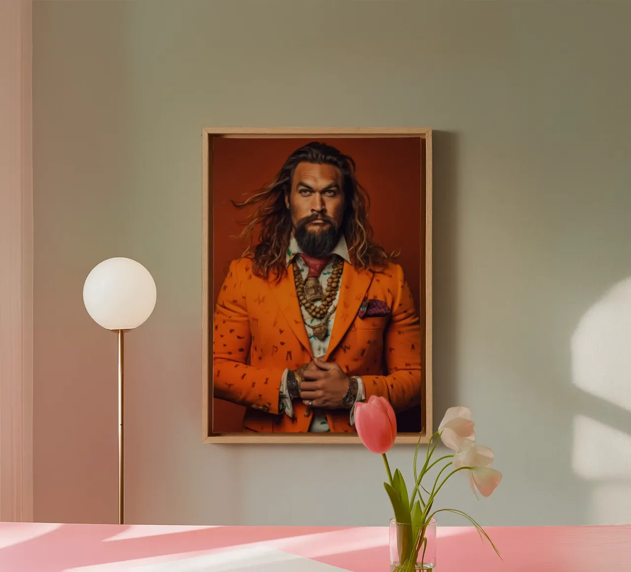 Jason Momoa Fashion Art tela con Cornice a cassetta da Lootprint
