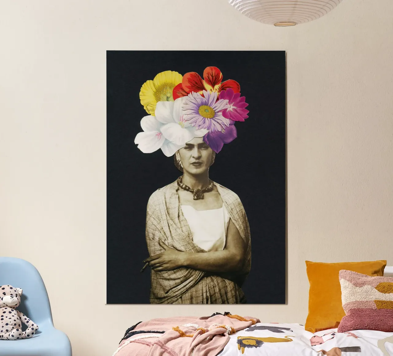 Bella Frida poster con telaio in alluminio da Cassia Beck Collage
