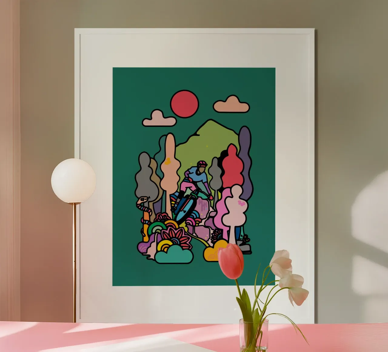 Flusso poster con telaio in alluminio da The Cyclist