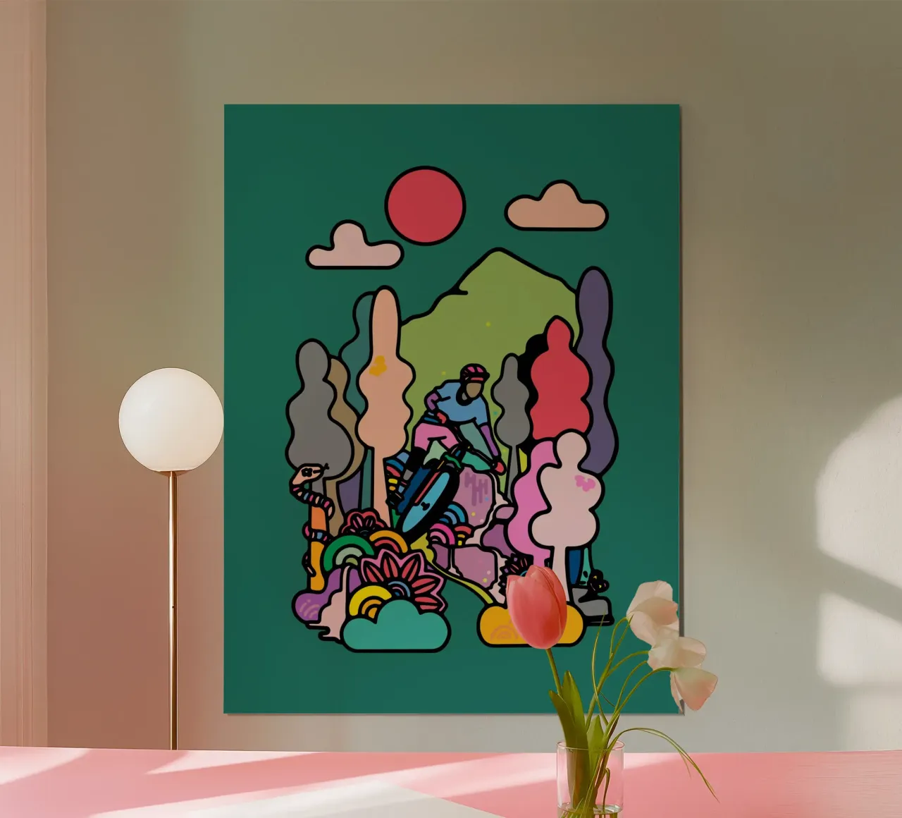 Flusso poster con telaio in alluminio da The Cyclist
