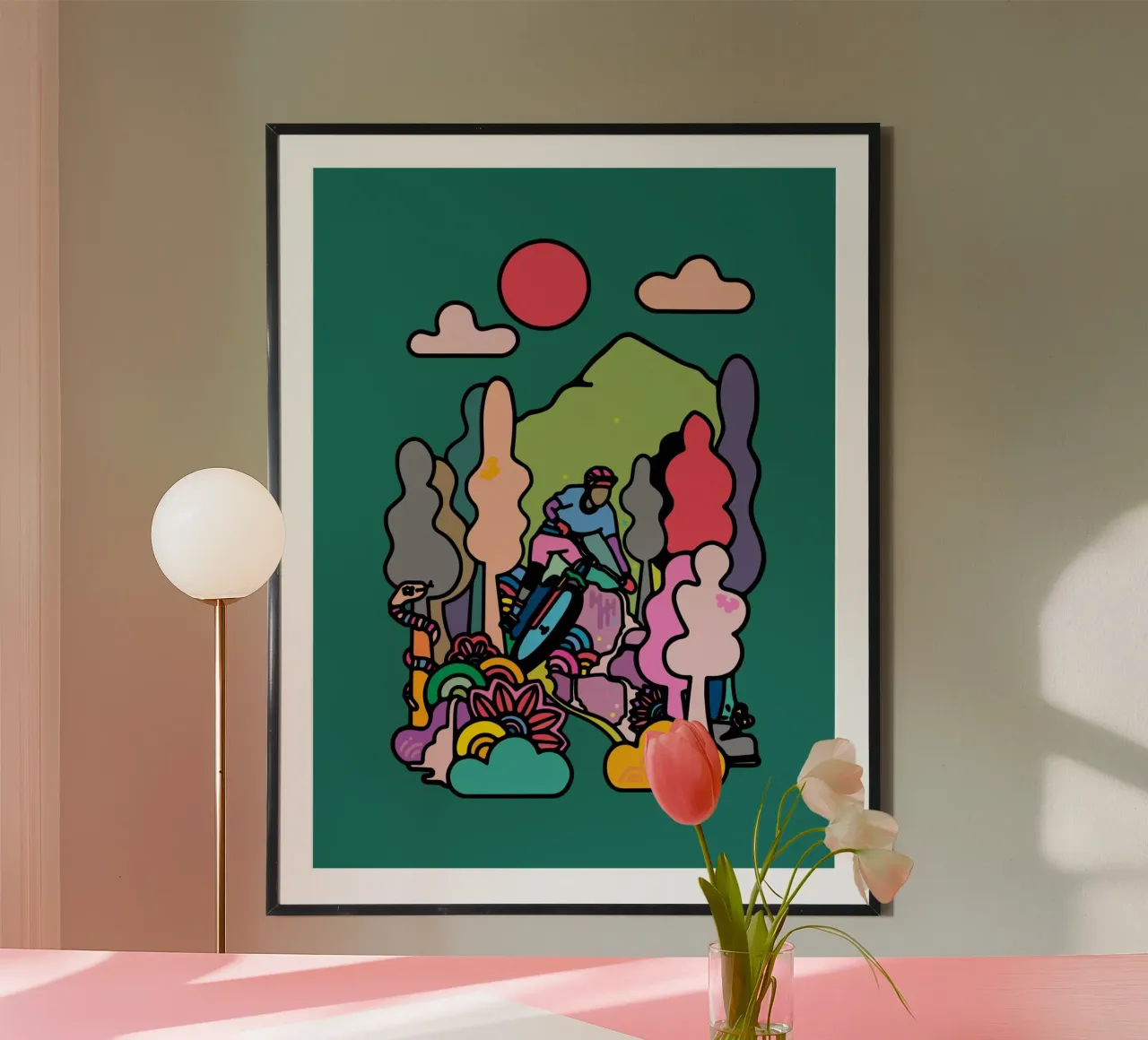 Flusso poster con telaio in alluminio da The Cyclist