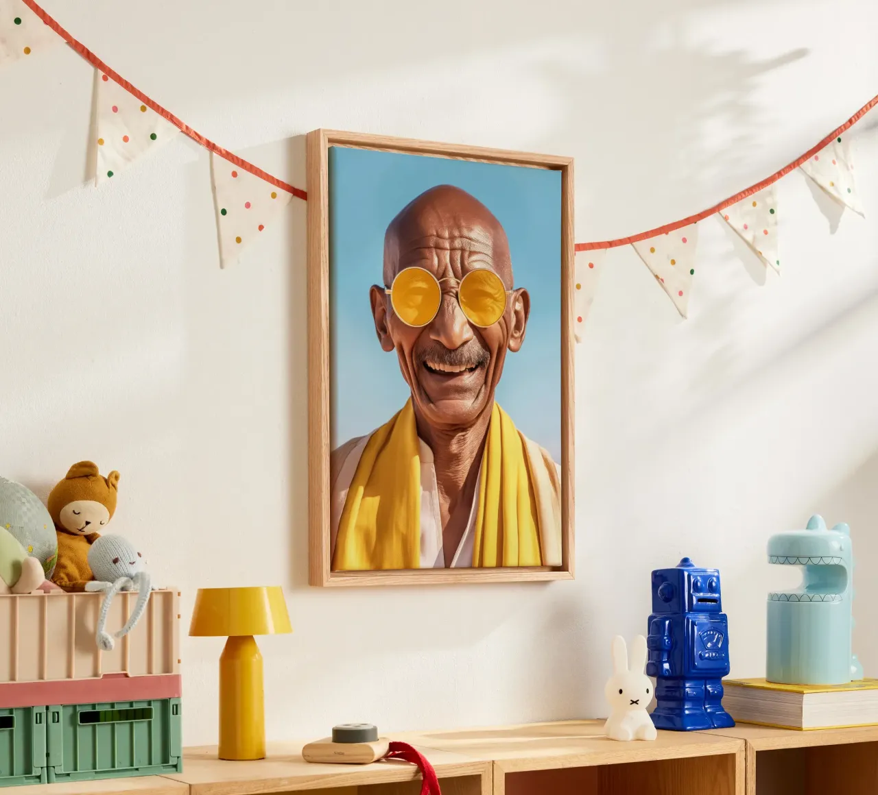 Gandhi Fashion Art canvas with Floater frame by Lootprint
