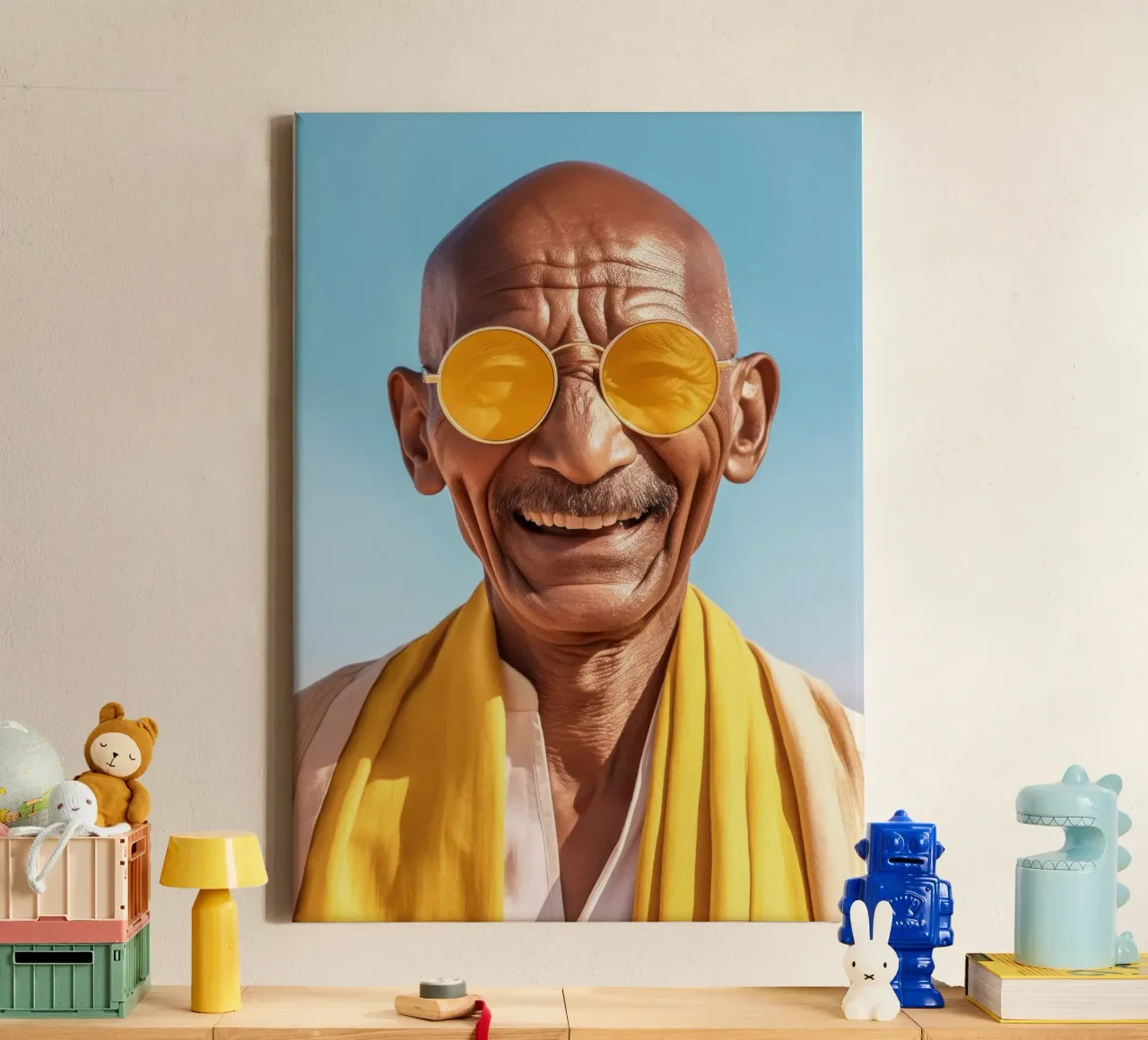 Gandhi Fashion Art canvas with Floater frame by Lootprint