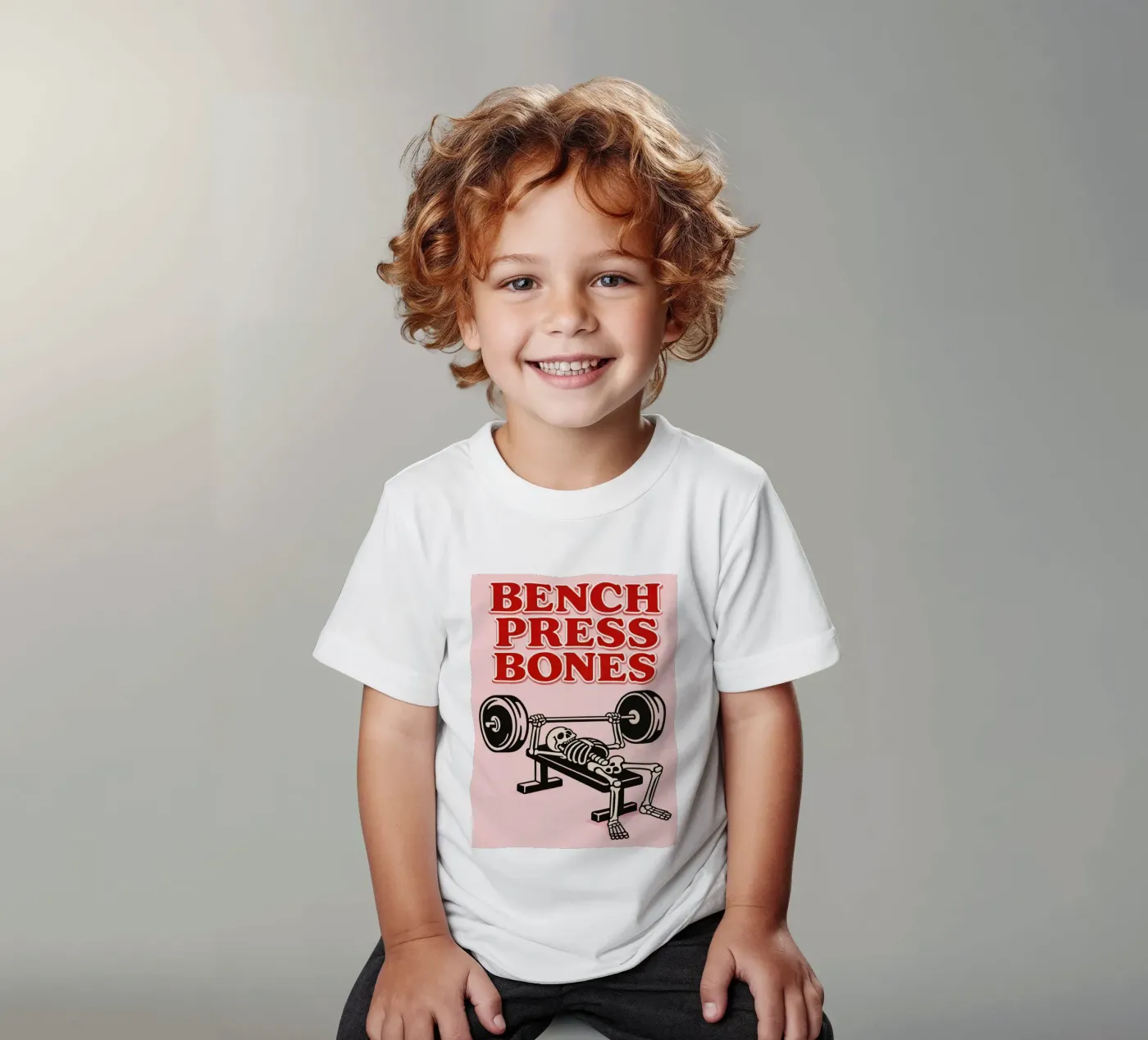 ossa della panca piana t-shirt bambini da Elfath
