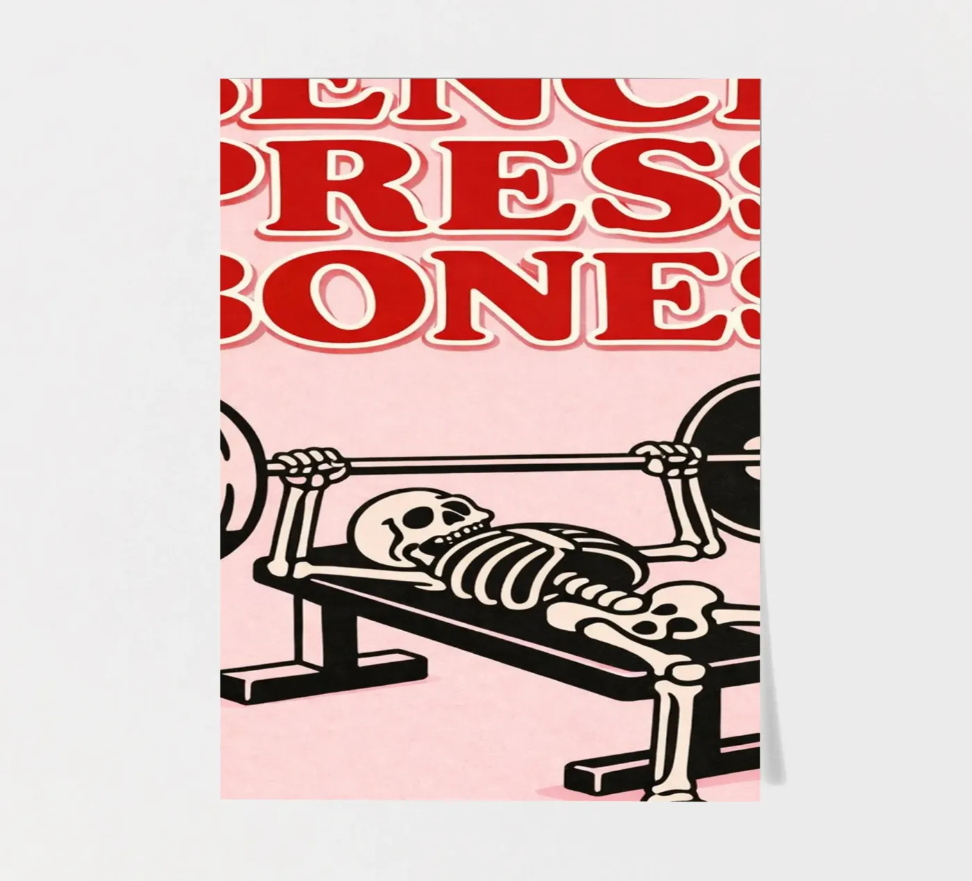 bench press bones sticker sheet by Elfath
