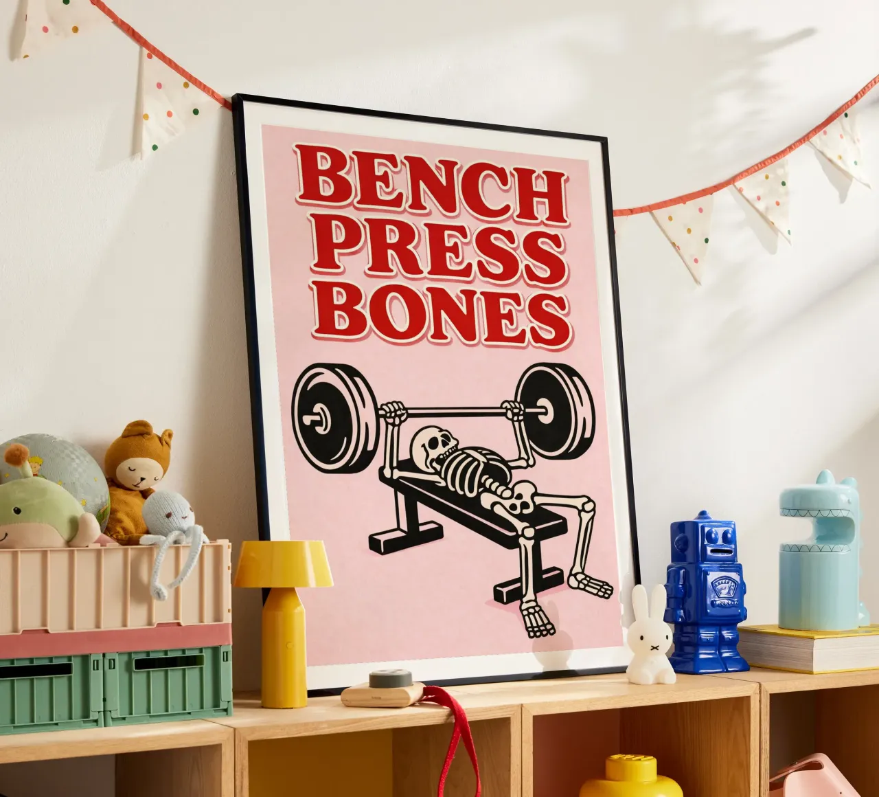 bench press bones poster by Elfath