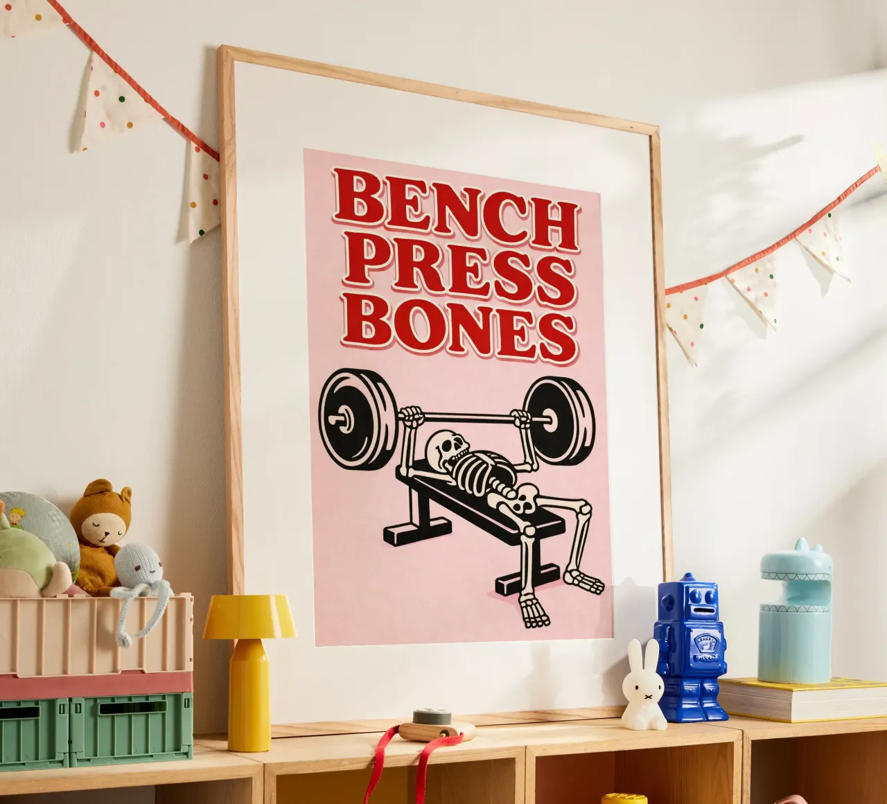 bench press bones poster by Elfath