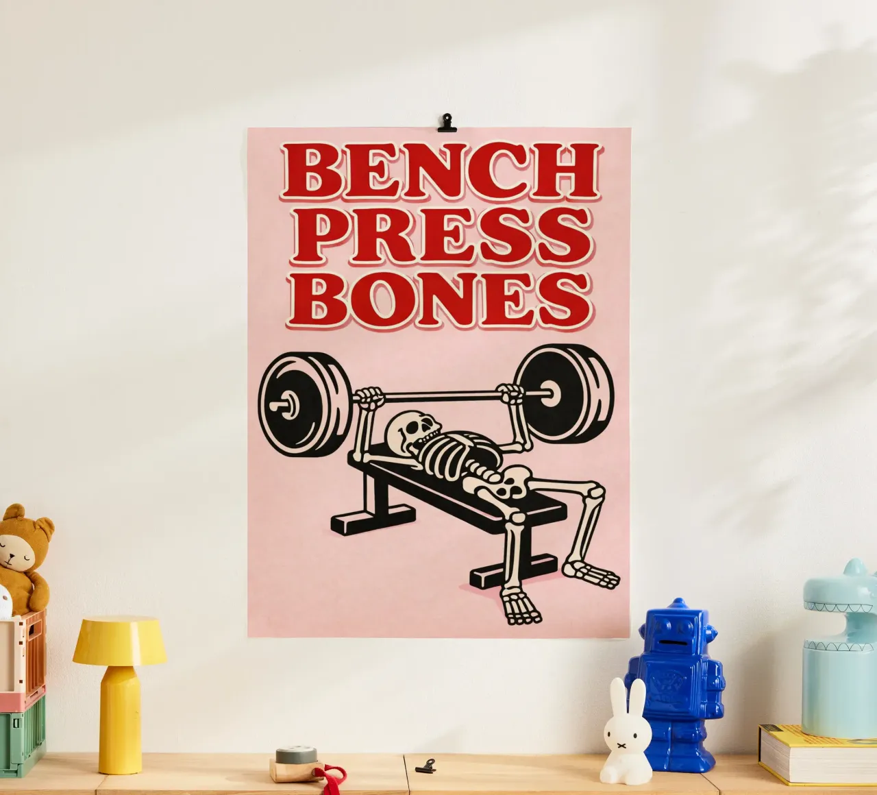 bench press bones poster by Elfath