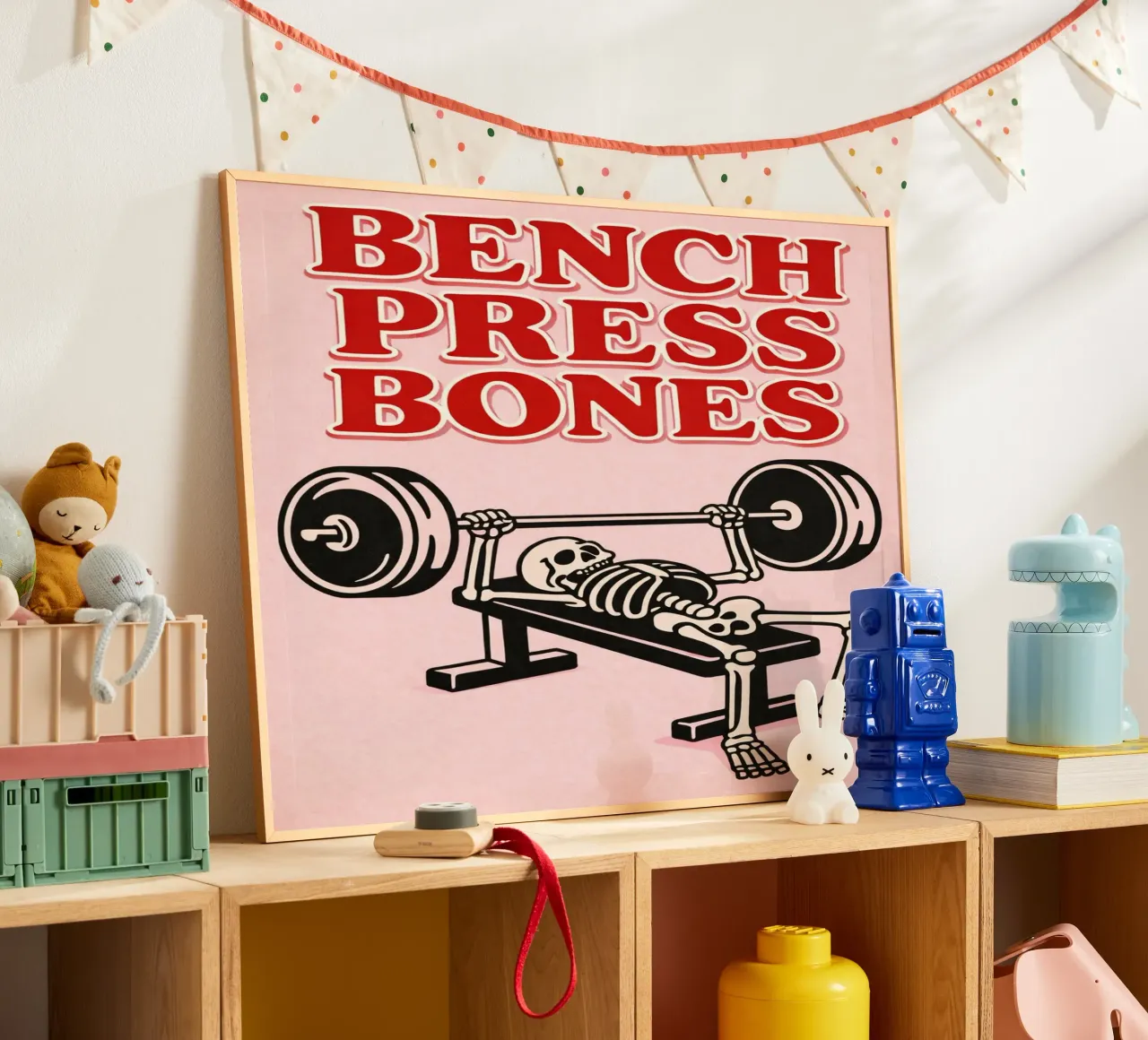bench press bones poster by Elfath