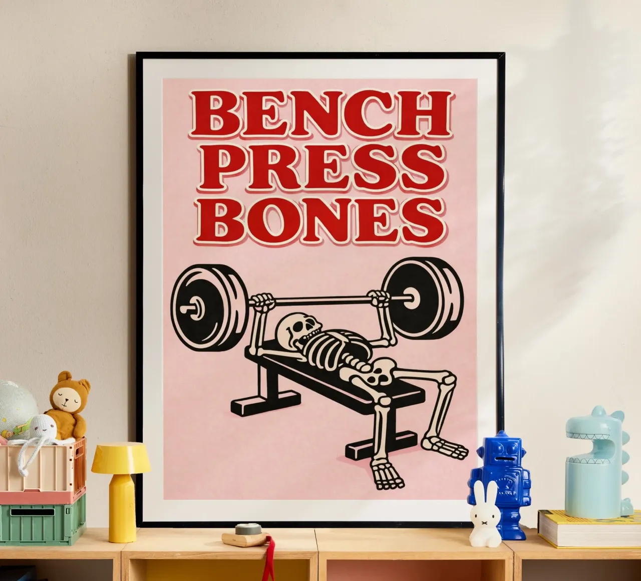 bench press bones poster by Elfath