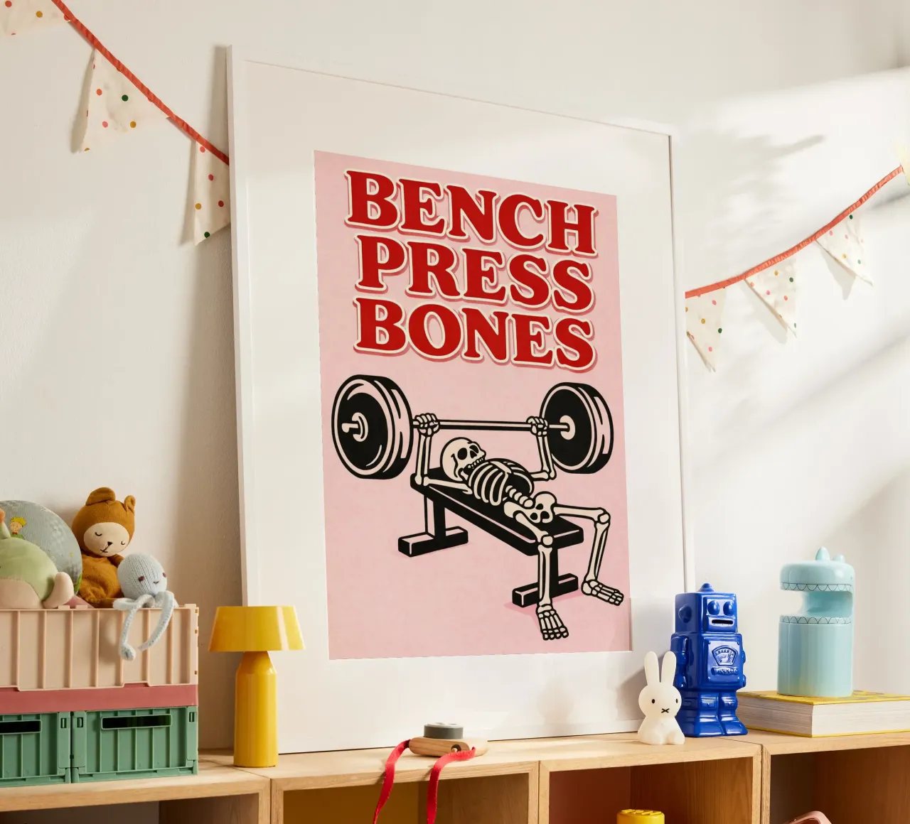 bench press bones poster by Elfath