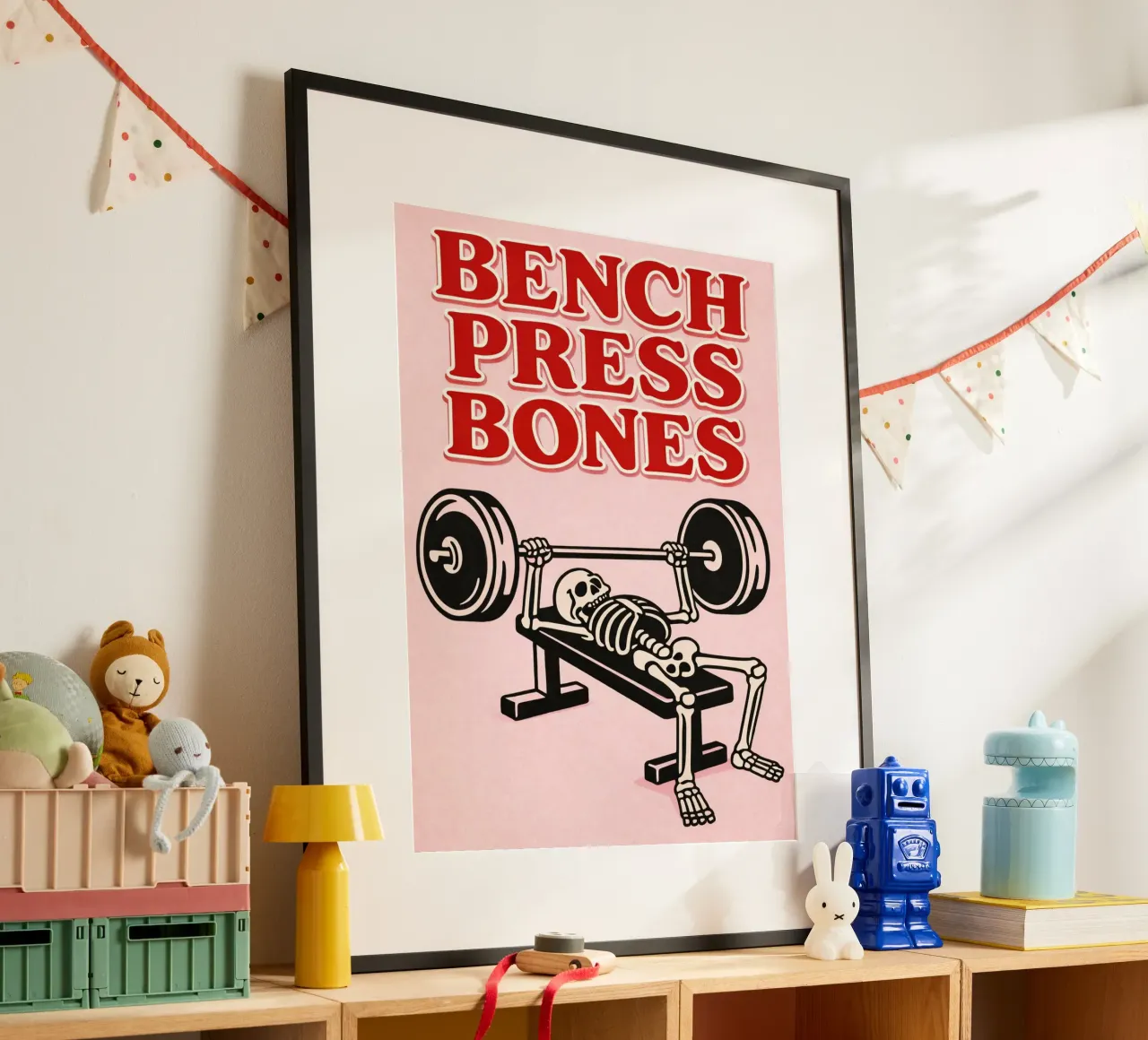 bench press bones poster by Elfath