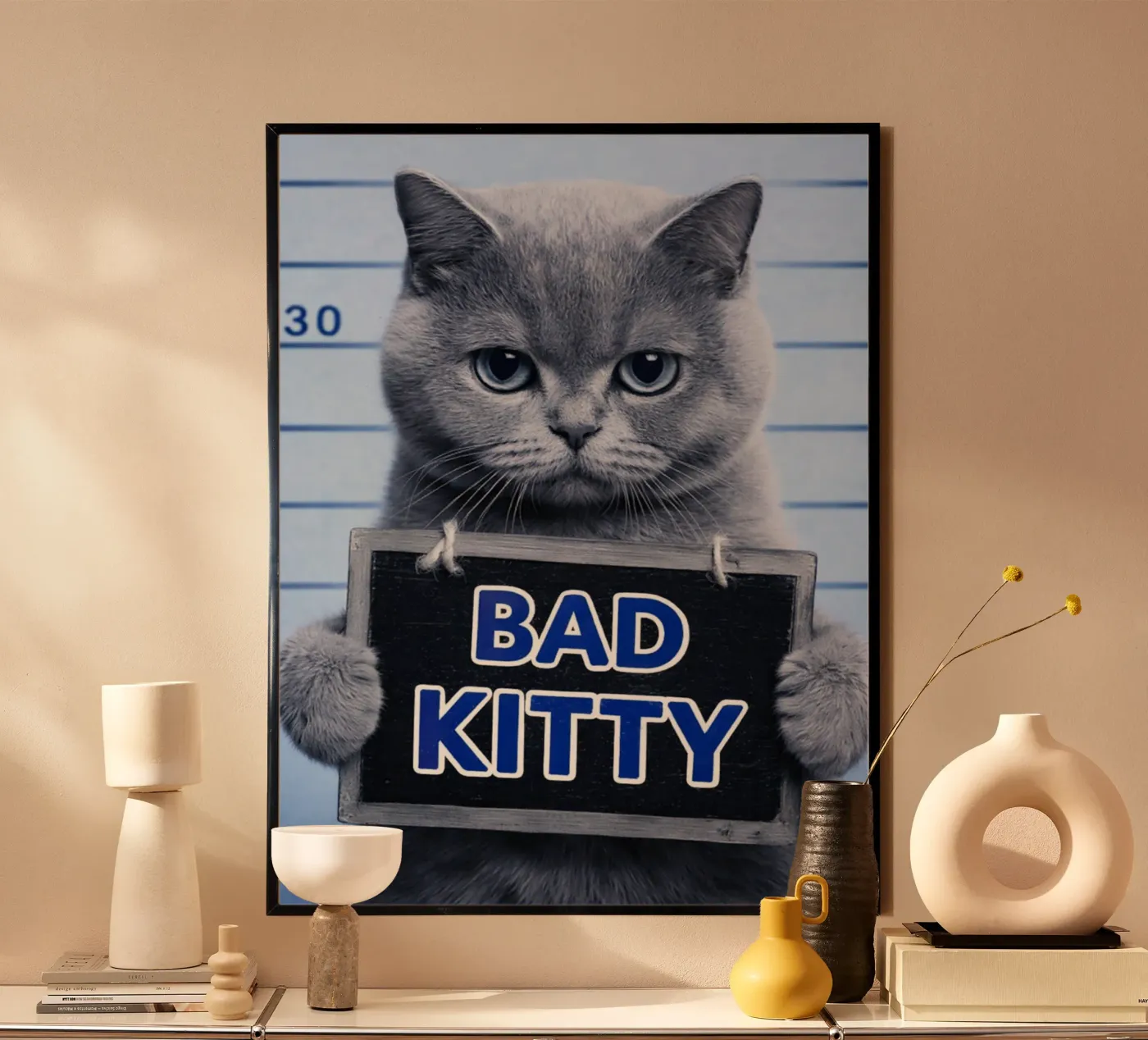 funny bad kitty poster by Elfath