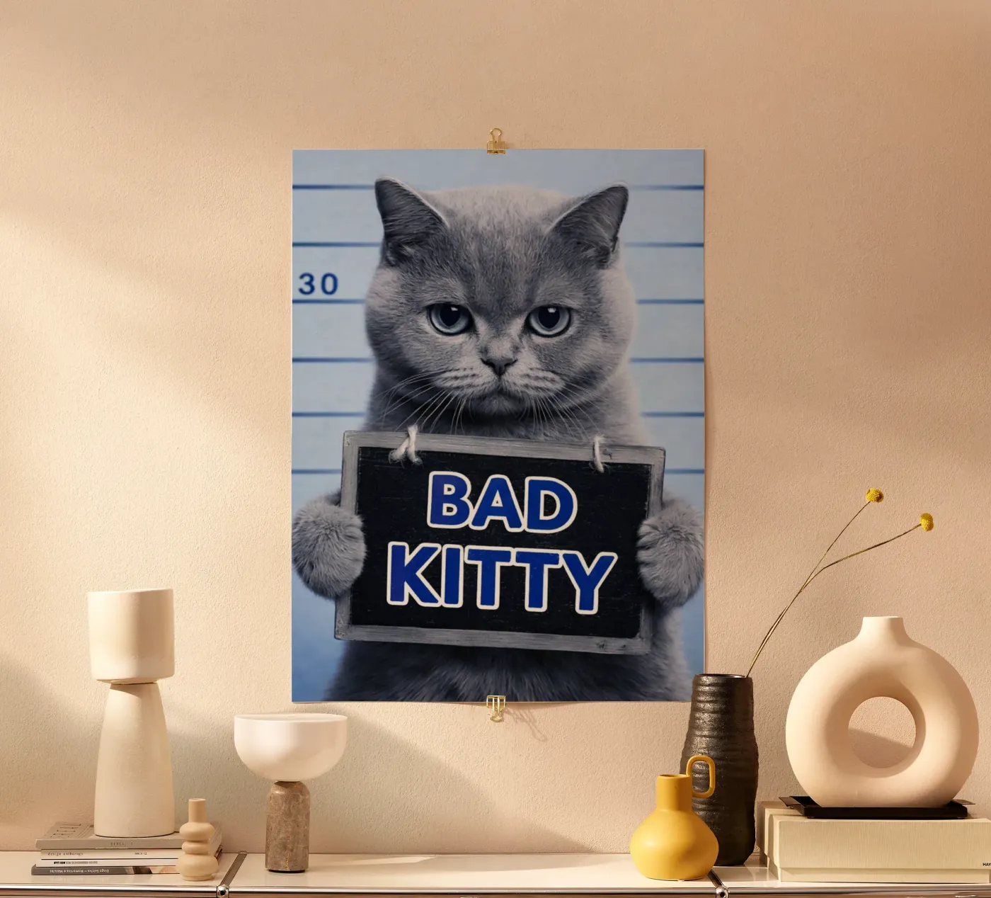 funny bad kitty poster by Elfath