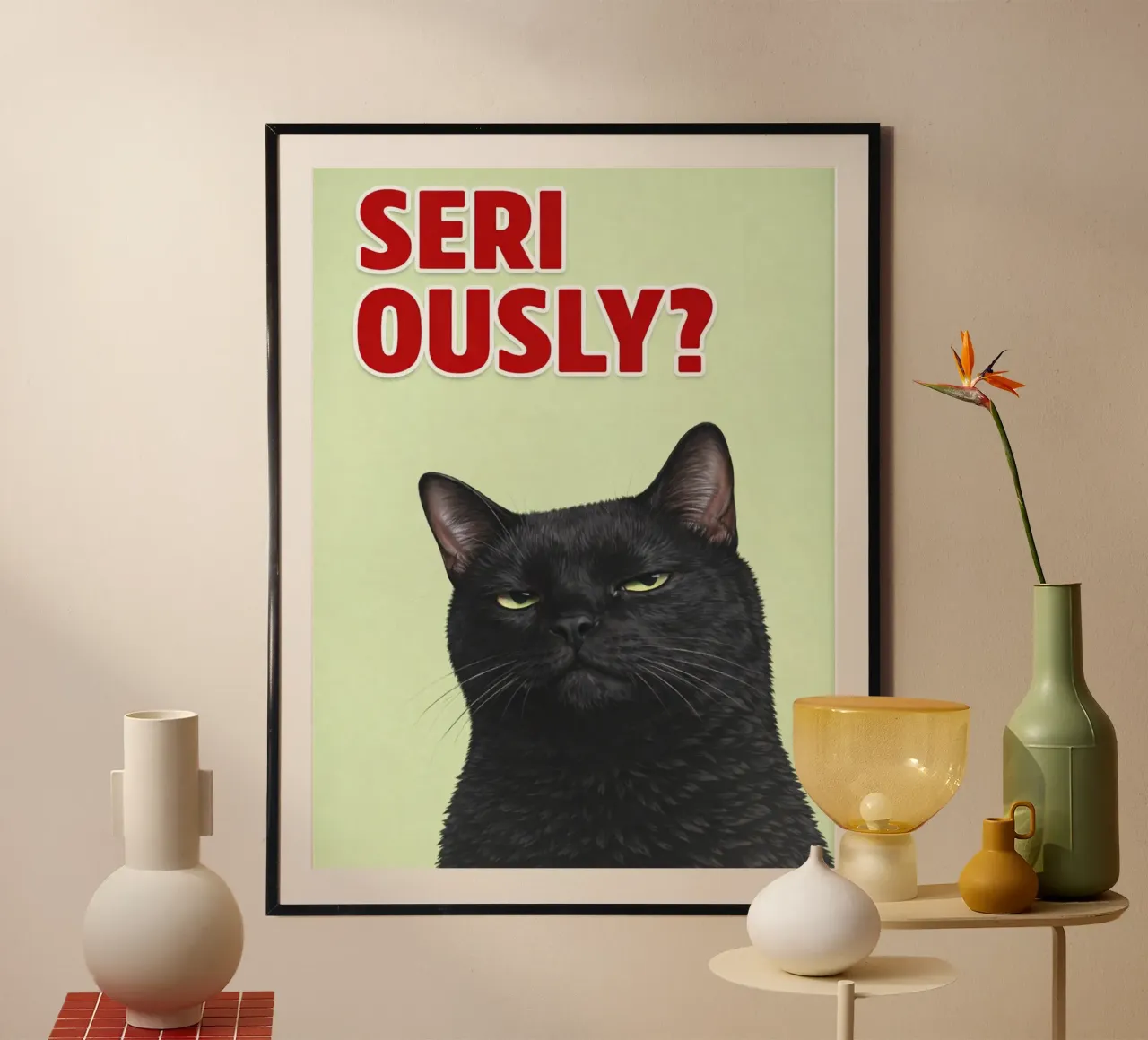 seriously cat poster by Elfath