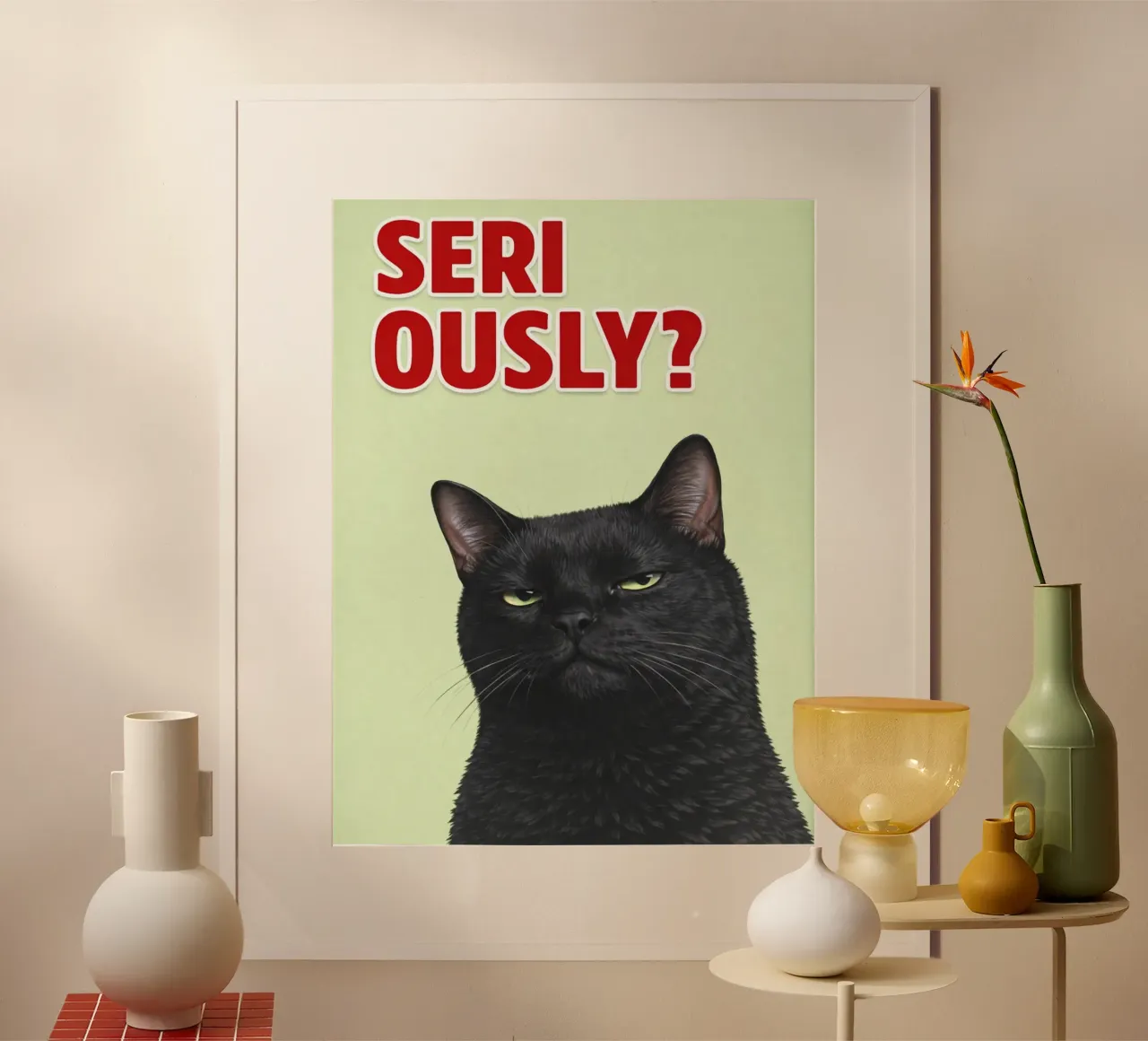 seriously cat poster by Elfath