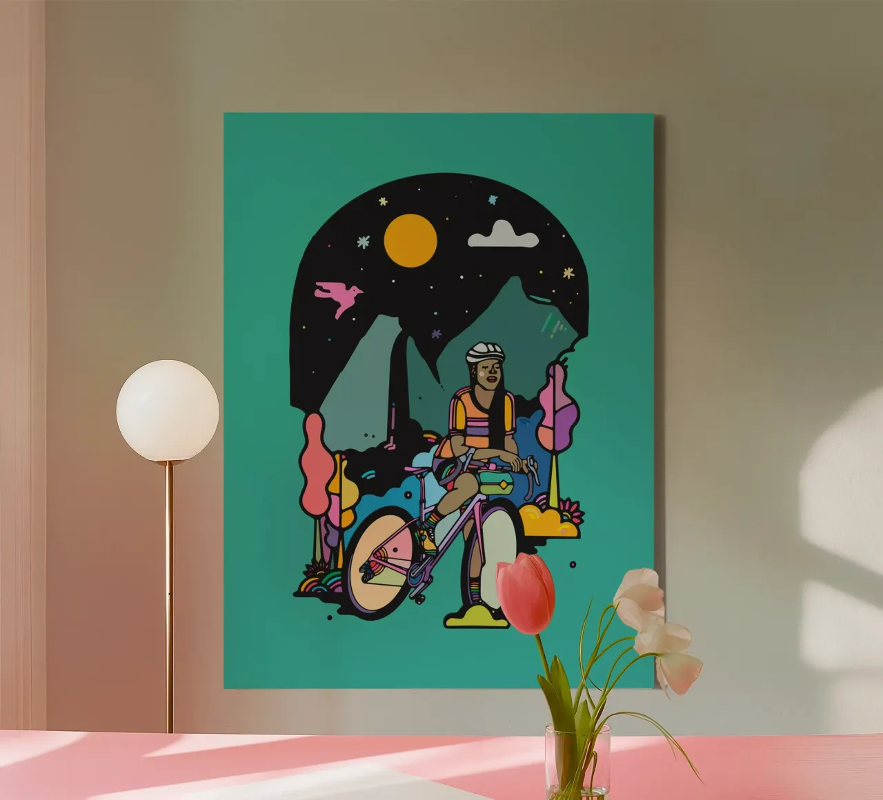 Enjoy the ride canvas with Floater frame by The Cyclist