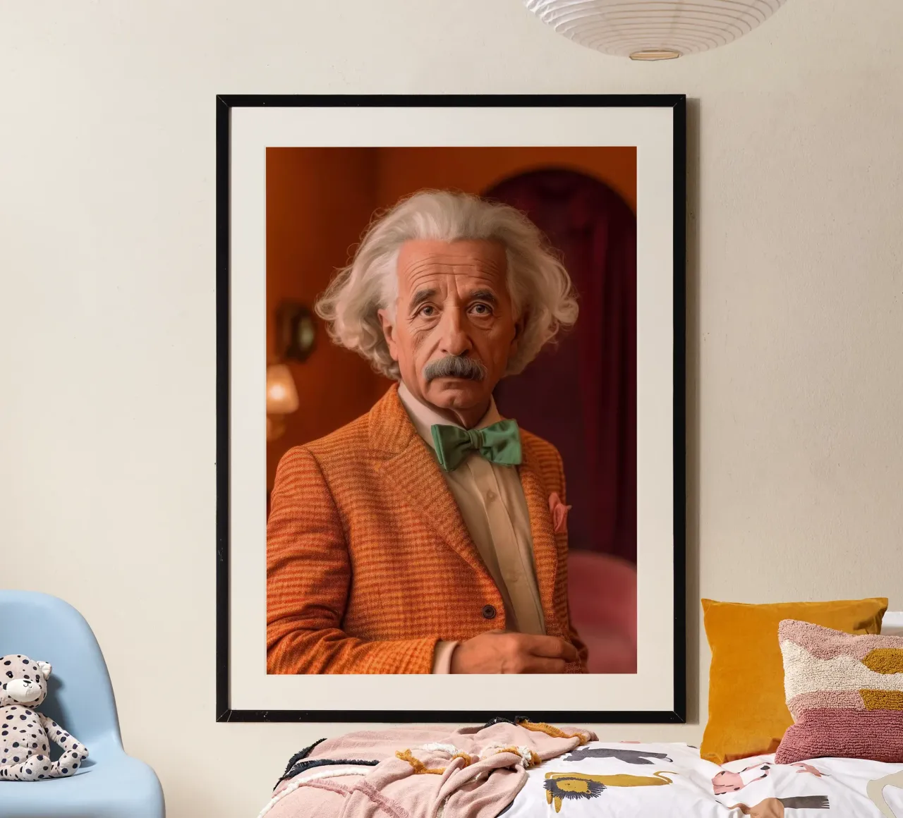 Albert Einstein Fashion Art poster con telaio in legno da Lootprint
