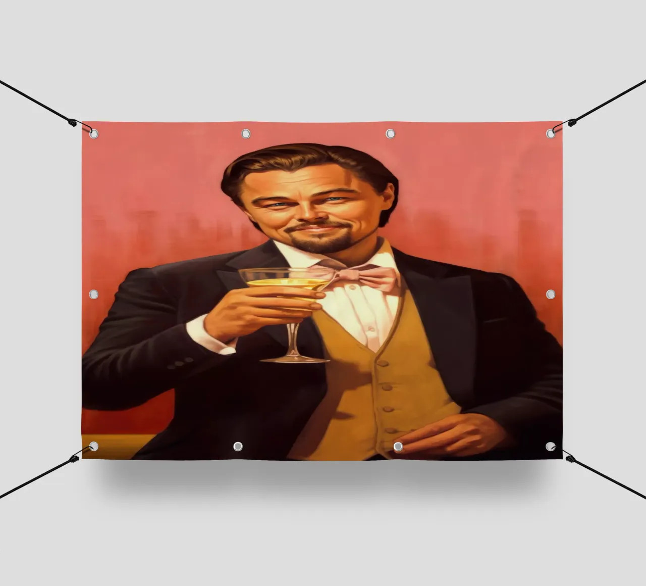 Leonardo DiCaprio Cheers Art telo in pvc da Lootprint