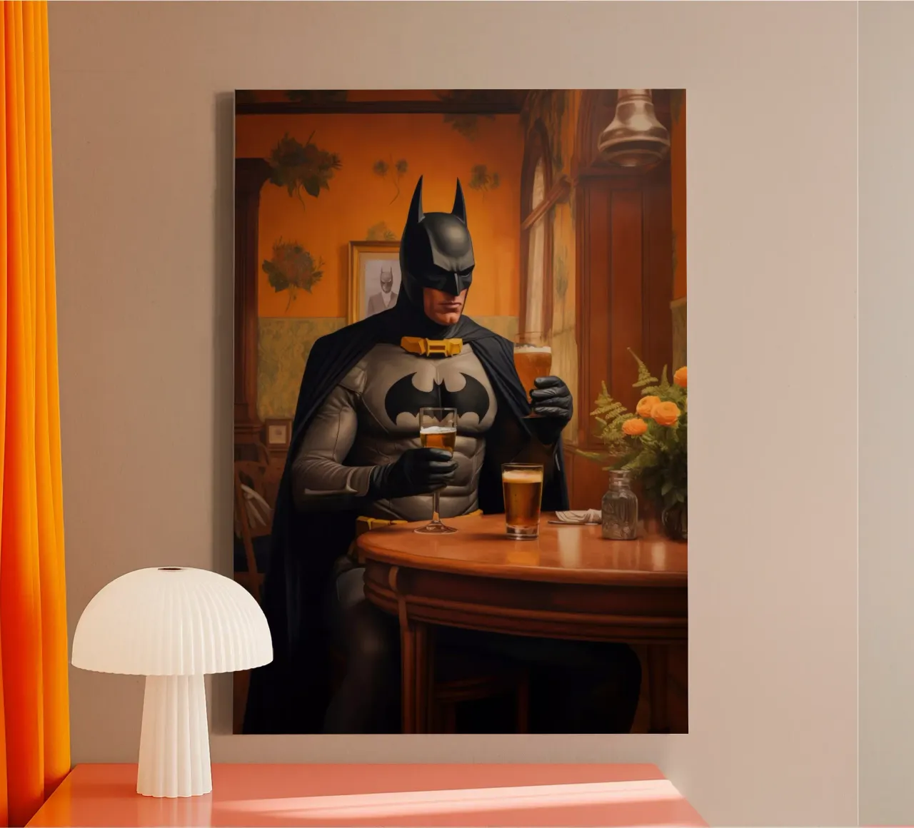 Batman Beer Art canvas with Floater frame by Lootprint