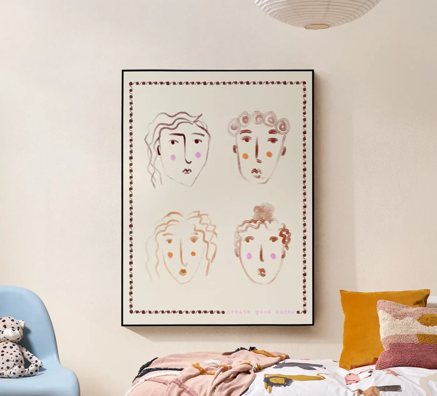 Dipinti di volti plexiglass da Sophie Augustin Illustration