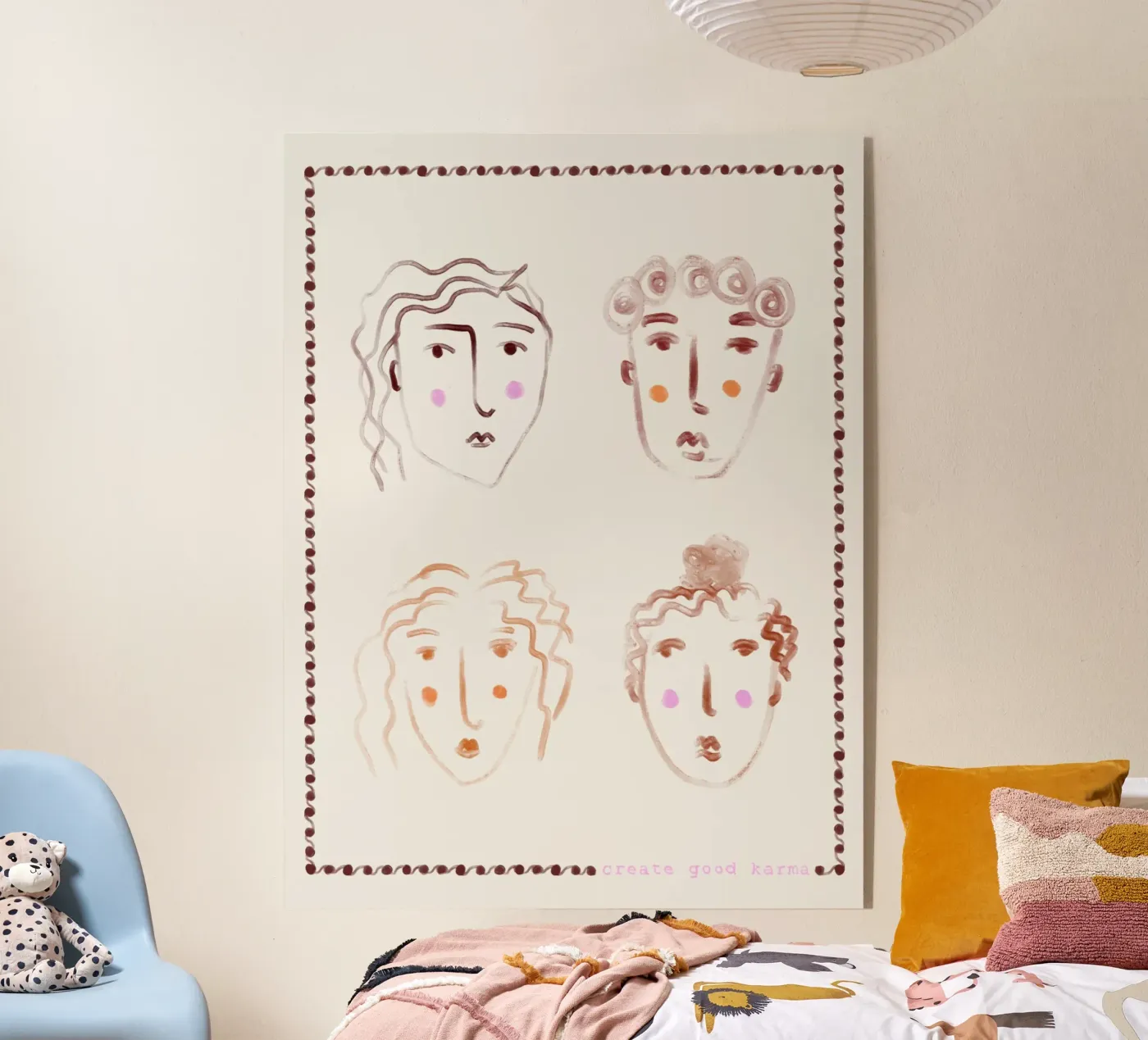 Dipinti di volti plexiglass da Sophie Augustin Illustration