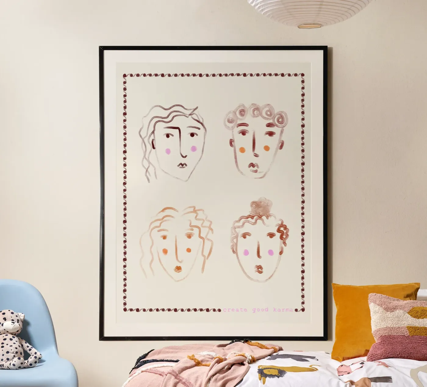 Dipinti di volti poster da Sophie Augustin Illustration