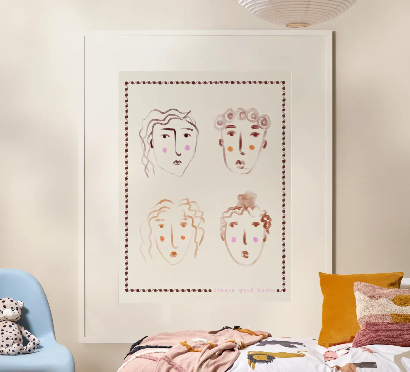 Dipinti di volti poster da Sophie Augustin Illustration