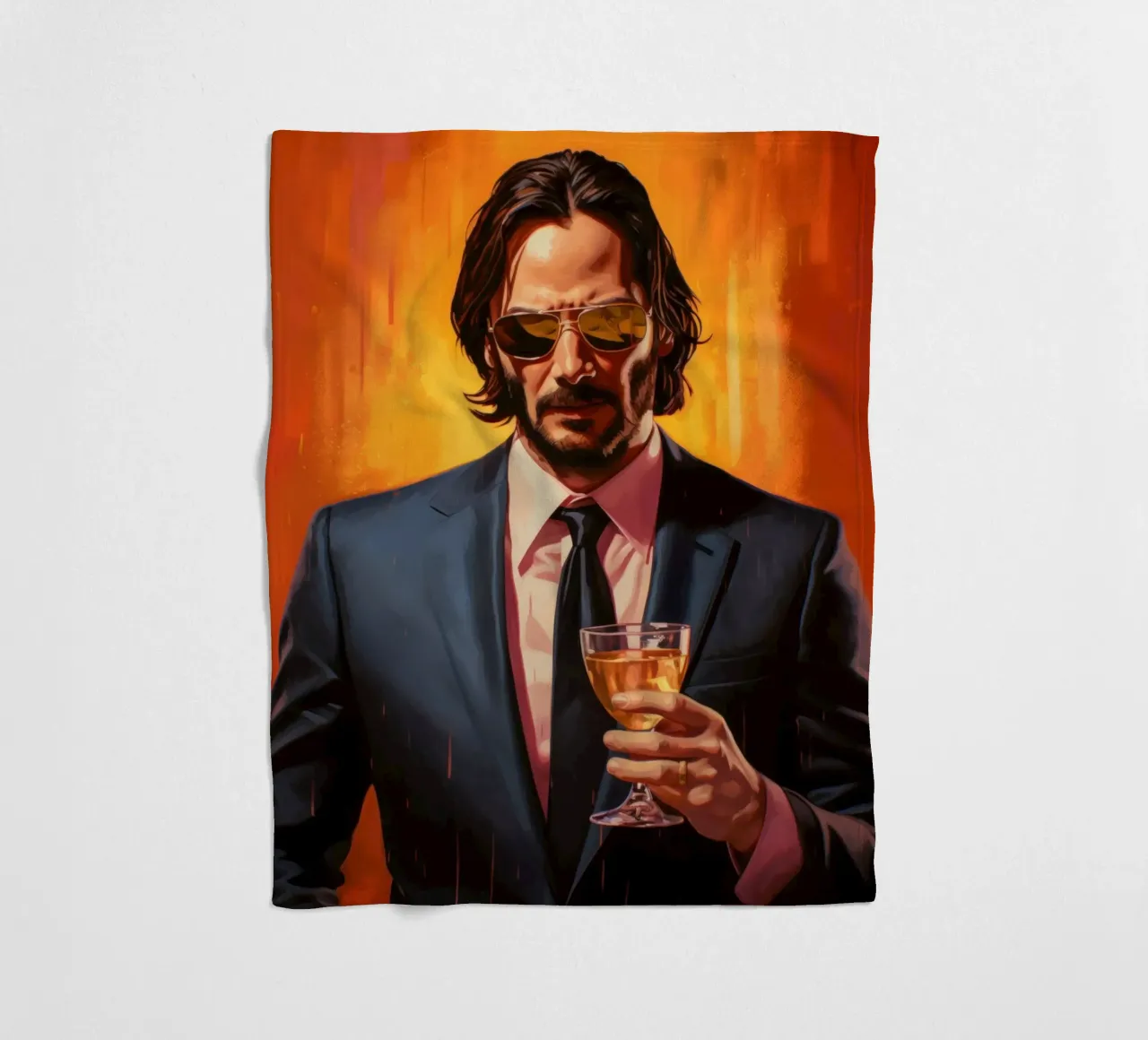 John Wick with a Drink Art coperta in pile da Lootprint