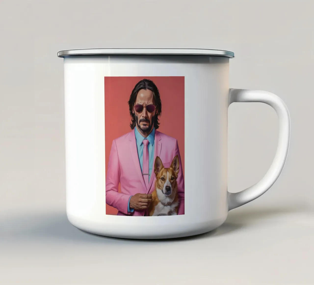 John Wick with Dog Art tazza in smalto da Lootprint