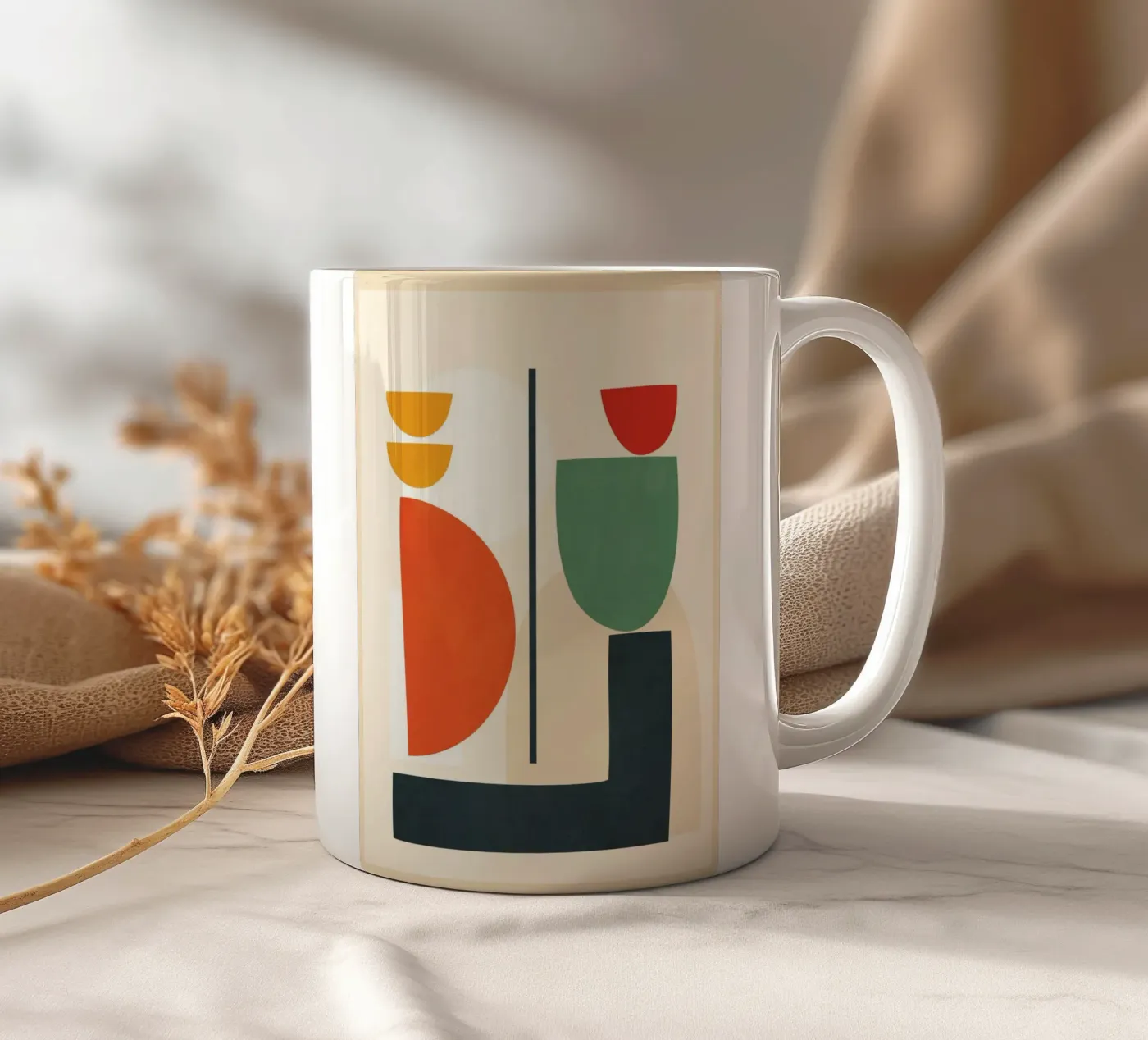Abstract Shape Setting 2 ceramic mug by Flow Line 2