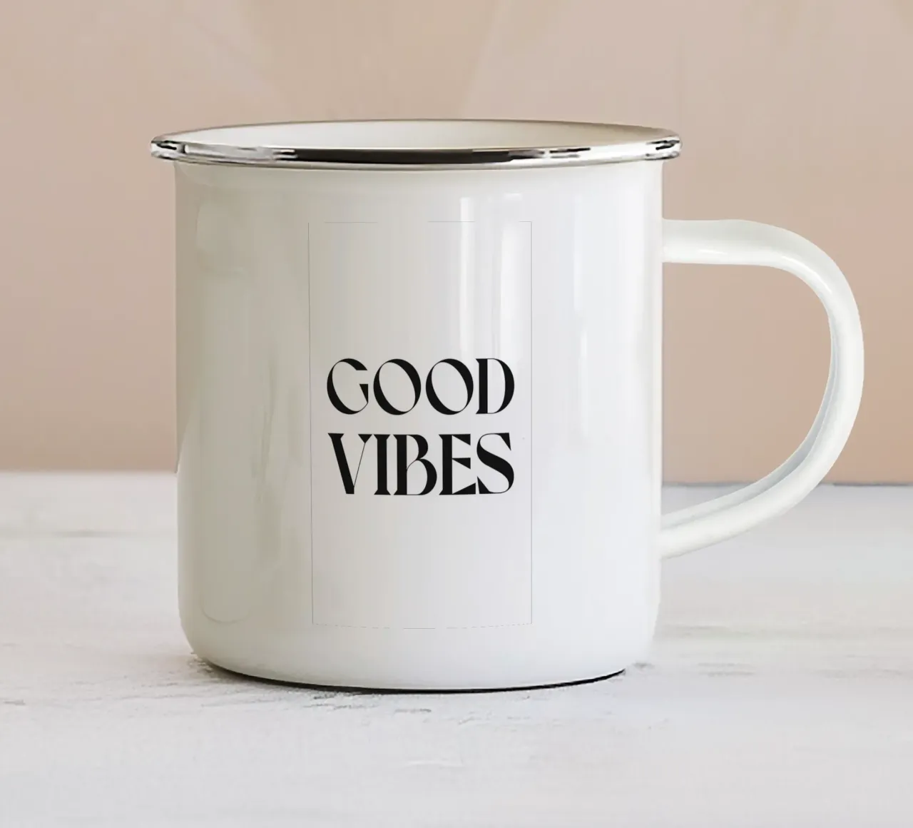 GOEDE VIBES emaille mok van n.4