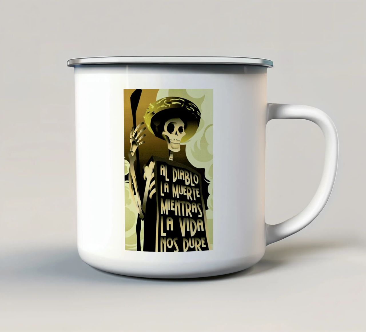 Day Of The Dead tazza in smalto da Rodolfo Reyes