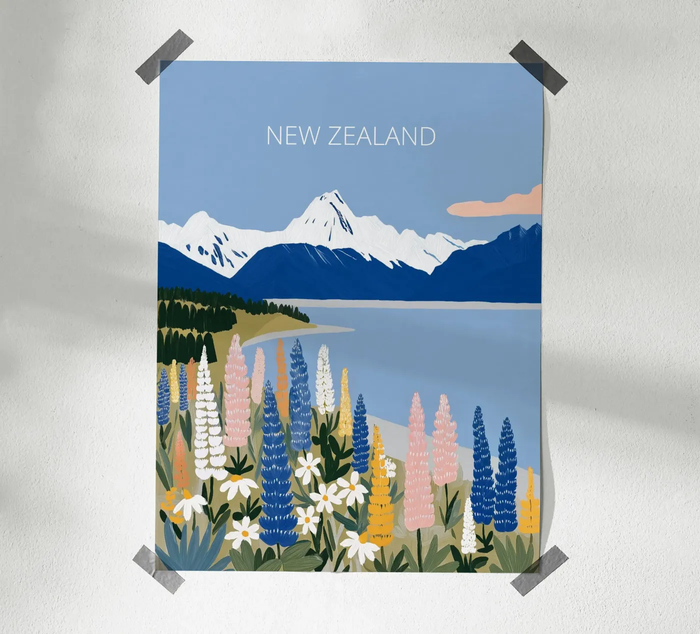 Nuova Zelanda poster da Stor Verden Co.