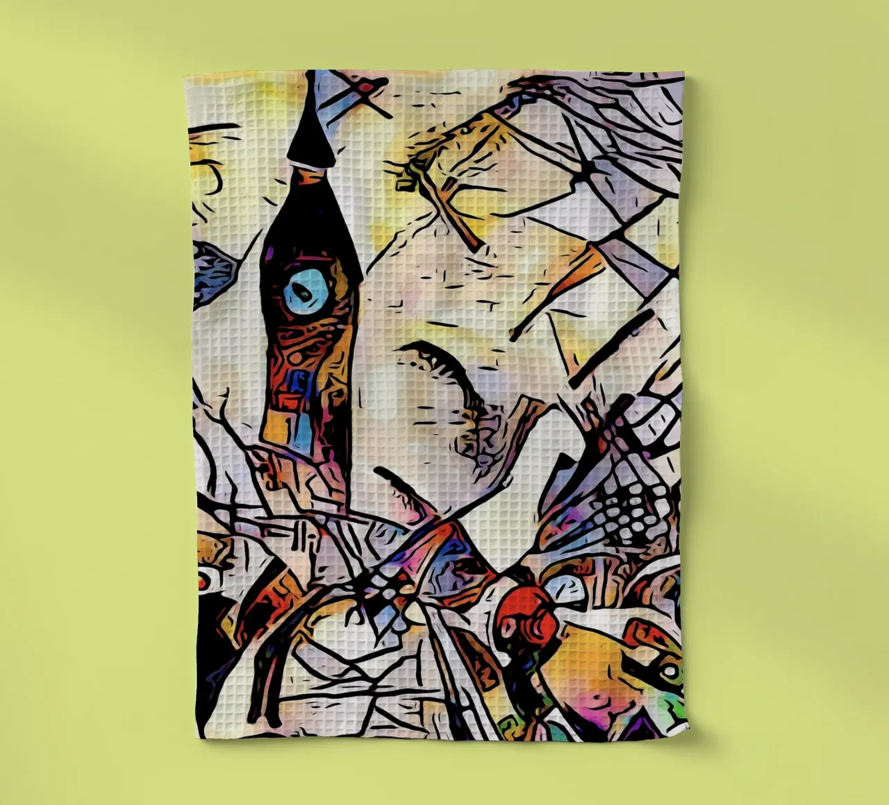 Kandinsky trifft London, Motiv #2 Geschirrtuch von ZAMART