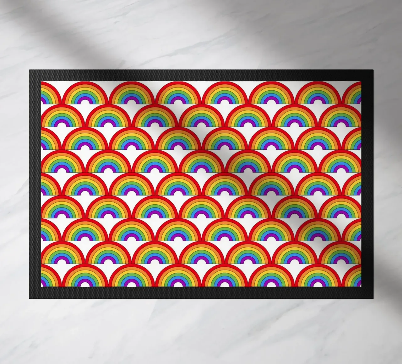 rainbows doormat by lookingforsunrays