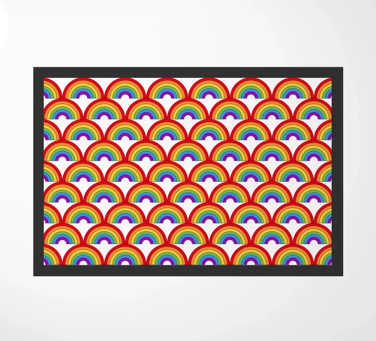 rainbows doormat by lookingforsunrays