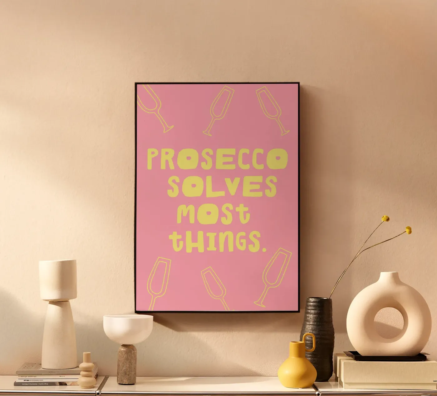 Prosecco Solves the Most Things plexiglass da treechild