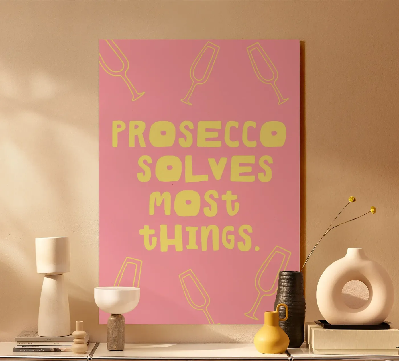 Prosecco Solves the Most Things plexiglass da treechild